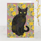 schwarze Katzenblume Karte (Gelbe Blume)