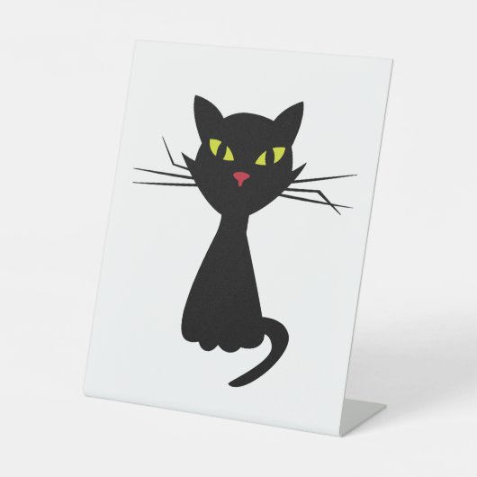 Schwarze Katzenclipse Sockelschild (Vorderseite)