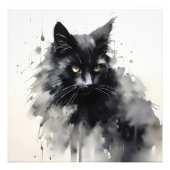Schwarze Katzenfarbe Fotodruck (Vorne)