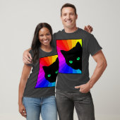 Schwarze Katzenfarbe Prismengrün Augen Katzenjamme T-Shirt (Unisex)