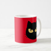 Schwarze Katzenfläche Kaffeetasse (VorderseiteRechts)