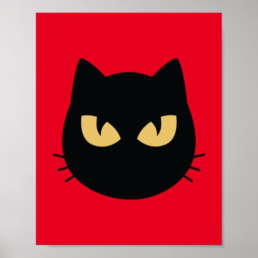 Schwarze Katzenfläche Poster (Vorne)