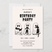 schwarze Katzengeist-Geburtstag Einladung (Vorderseite)