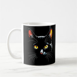 Schwarze Katzengesicht Kaffeetasse