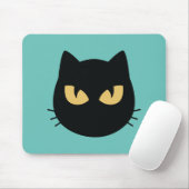 Schwarze Katzengesicht Maus Pad Mousepad (Mit Mouse)