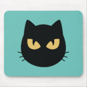 Schwarze Katzengesicht Maus Pad Mousepad (Vorne)