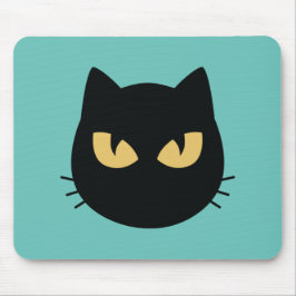 Schwarze Katzengesicht Maus Pad Mousepad