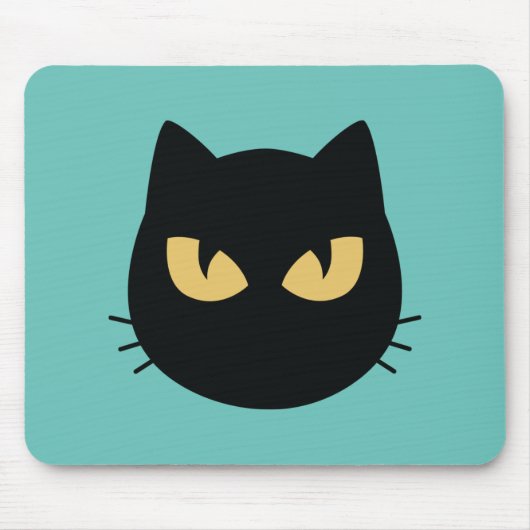 Schwarze Katzengesicht Maus Pad Mousepad (Vorne)