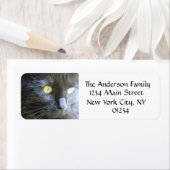 Schwarze Katzengesicht, Rücksendeadressen-Aufklebe (Insitu)