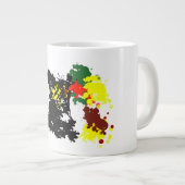 Schwarze Katzenherbst Jumbo-Tasse (Vorderseite Rechts)
