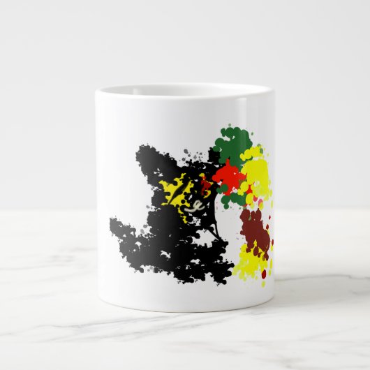 Schwarze Katzenherbst Jumbo-Tasse (Vorderseite)
