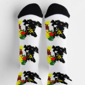 Schwarze Katzenherbst Socken (Oben)