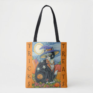 SCHWARZE KATZENHEXE & MAUS HALLOWEEN SÜßIGKEITEN O TASCHE
