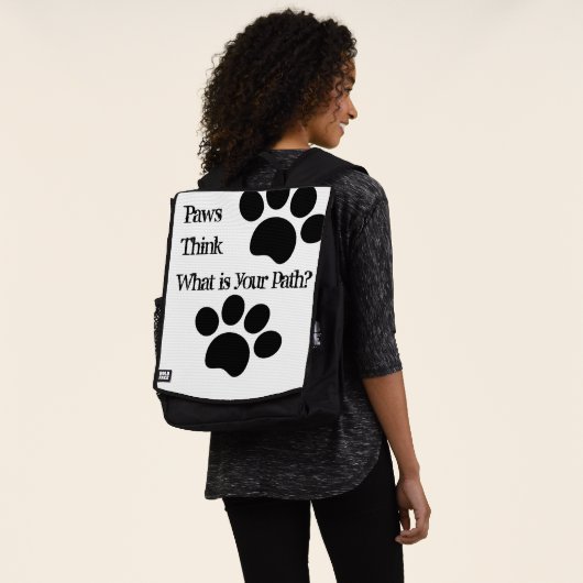 Schwarze Katzenhundpfoten, Pause, denke über deine Rucksack (Ausgewaschen)