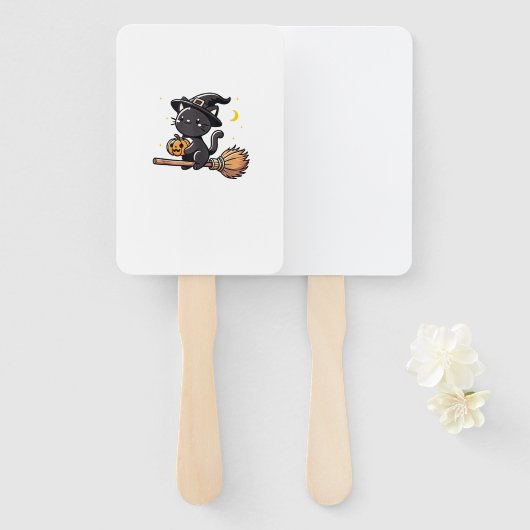 Schwarze Katzenjunges Halloween Kostümknaben Fächer (Vorne und Hinten)