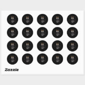 Schwarze Katzenknochen-Fledermäuse Halloween Runder Aufkleber (Blatt)