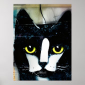 Schwarze Katzenkollage Poster (Vorne)