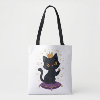 Schwarze Katzenkönigin-Tasche Süße Katzenliebhaber Tasche
