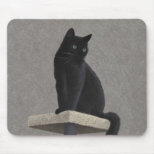Schwarze Katzenköniglichkeit Mousepad (Vorne)