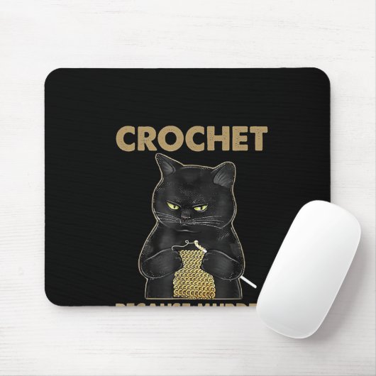 Schwarze Katzenkratzel, weil Mord falsch ist Mousepad (Mit Mouse)