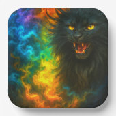 Schwarze Katzenkunst Pappteller (Vorderseite)