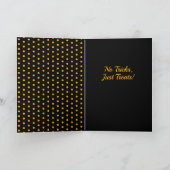 Schwarze Katzenkürbis Skulls Kids Halloween Karte (Innenseite)