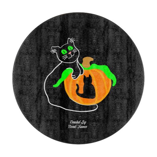 Schwarze Katzenkürbiskellerschneide (30,4 cm) Schneidebrett (Vorderseite)