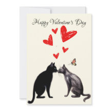 Schwarze Katzenliebhaber Herz Valentinstag