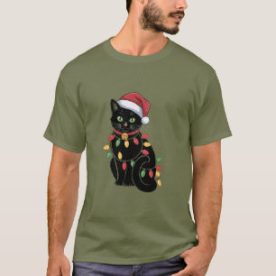Schwarze Katzenliebhaber Weihnachten Kätzchen Gesc T-Shirt