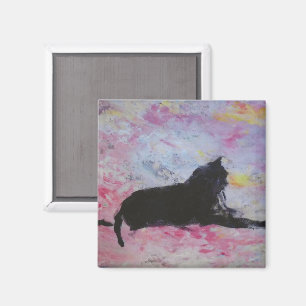 Schwarze Katzenmagnet Magnet