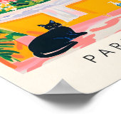 Schwarze Katzenmalerei, Funky-Badezimmer-Dekoratio Poster (Ecke)