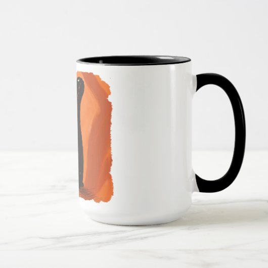 Schwarze Katzenmalerei, Tasse (Rechts)