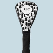 Schwarze Katzenmonogramm Golf Headcover