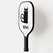 Schwarze Katzenmonogramm Pickleball Schläger (Links)