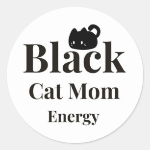 Schwarze Katzenmutter Energie Aufkleber – Süßer Ka
