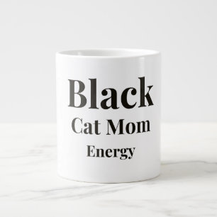 Schwarze Katzenmutter Energie-Tasse Minimalistis Jumbo-Tasse