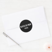 Schwarze Katzenmutter Periode Schwarzer Vinyl Katz Runder Aufkleber (Umschlag)