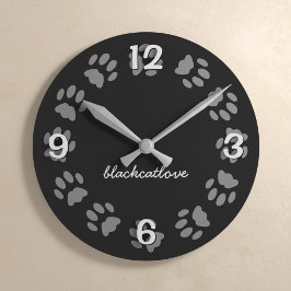 Schwarze Katzenpaare drucken Personalisierte Wall- Runde Wanduhr