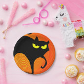 Schwarze Katzenpapierplatte Pappteller (Party)