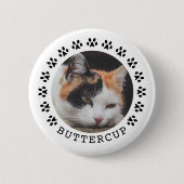 Schwarze Katzenpaw druckt Frame Pet Foto Button (Vorderseite)