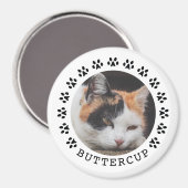 Schwarze Katzenpaw druckt Frame Pet Foto Magnet (Vorderseite/Rückseite)