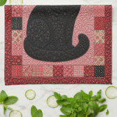 Schwarze Katzenquilt Geschirrtuch (Gefaltet)