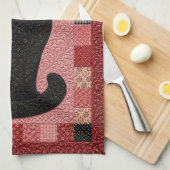 Schwarze Katzenquilt Geschirrtuch (Viertel Falte)