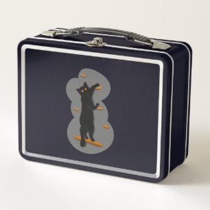Schwarze Katzenschnecke Metal Lunchbox