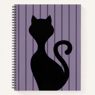 Schwarze Katzensilhouette Cartoon Notizblock