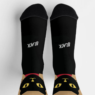 Schwarze Katzensocken Geschenk für Katzenliebhaber Socken
