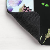 Schwarze Katzenspringeritis: Kitty und Blumen Mousepad (Ecke)