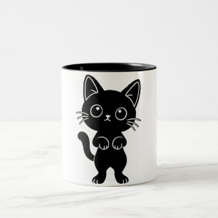 Schwarze Katzentasse Zweifarbige Tasse