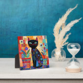 Schwarze Katzenvolkskunst Fotoplatte (InSitu)
