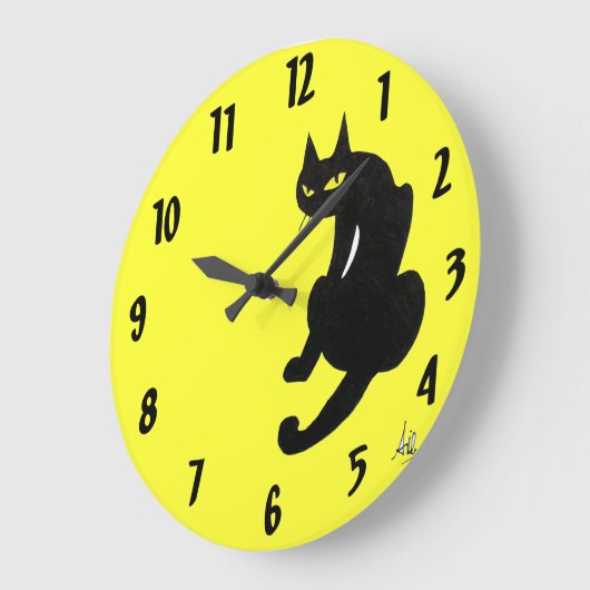 SCHWARZE KATZGEBÜHR GROßE WANDUHR (Winkel)